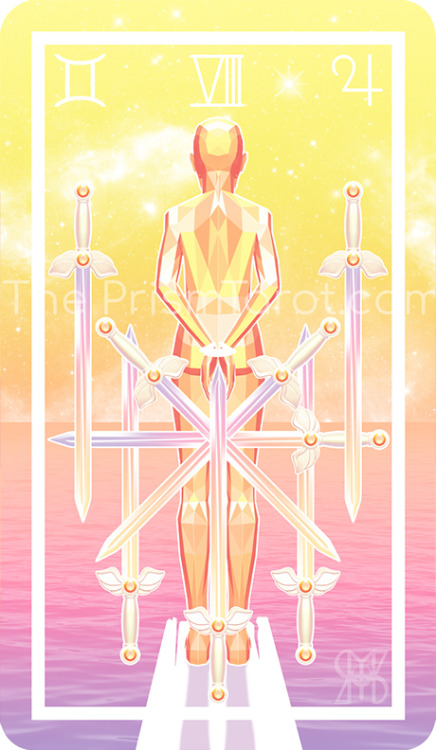 Eight of Swords. Art by Liz Landis, from The Prism Tarot. Free Your MindDeception can only lead to o