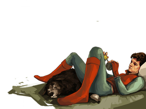 seek-rest:spidey-art:“Does anybody else know?” “Nobody”Everyone needs somebody so I gave Peter a dog