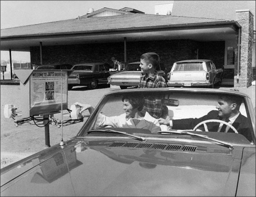 Family dinner at Jay&rsquo;s Brookdale Drive-in, 1960s