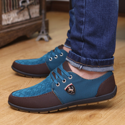 Men Flats Canvas Lacing Shoes Breathable