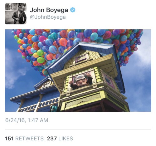 slaughterhousefive: John Boyega just tweeted this bye