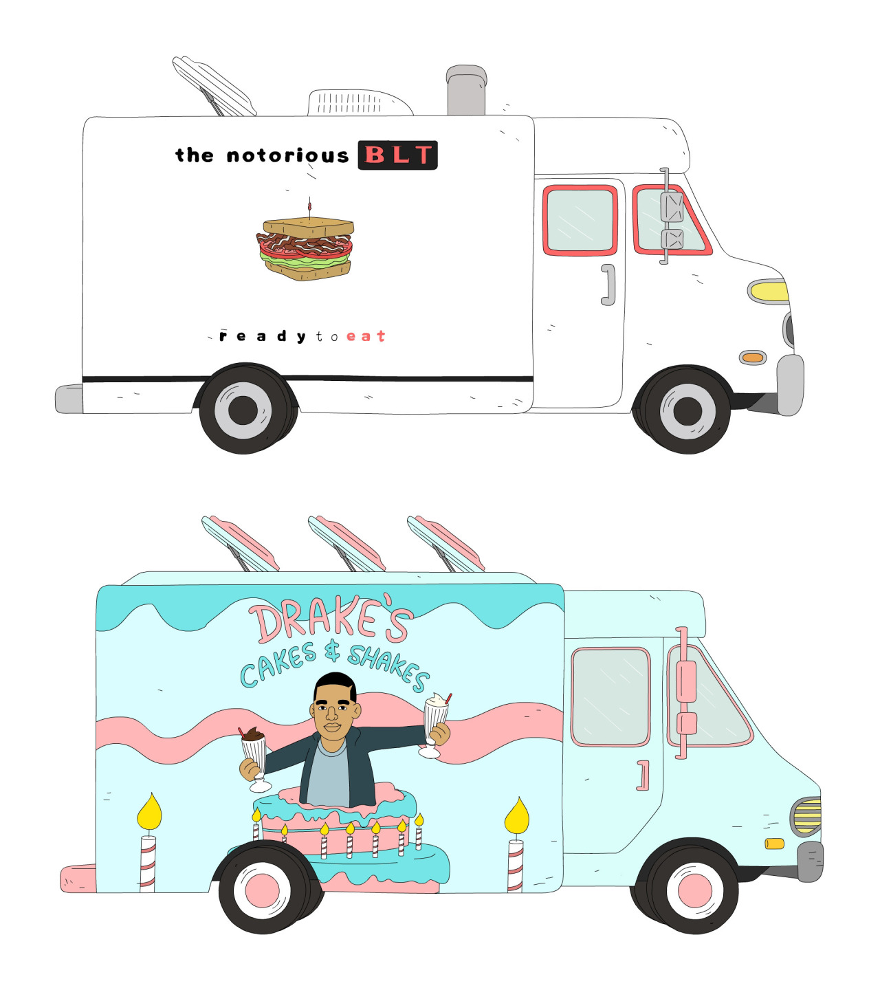 foreversean:  Here are all the food truck logos I made for the new Lucas Bros. Moving