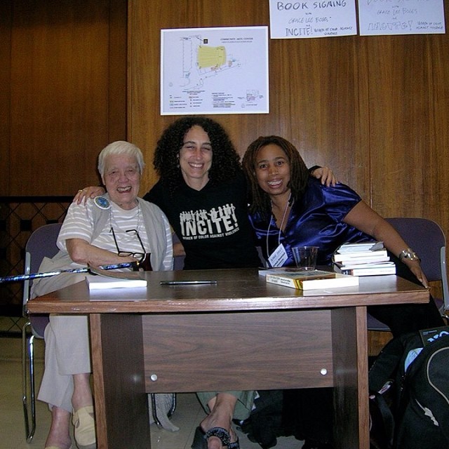 This June 2007 photograph of #GraceLeeBoggs, #AndreaJRitchie, and I was taken in in June 2007 at a joint book signing at the Allied Media Conference in Detroit, Michigan. Grace was signing her book “Living For Change: An Autobiography,” and Andrea...