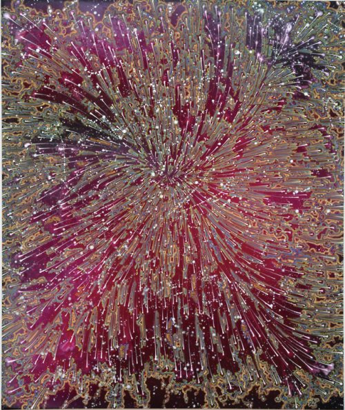 spacecamp1:Barbara Takenaga, Surge (red), 2017, Acrylic on linen