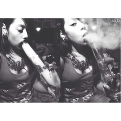 6naked6stoner6:  I wanna give you some lovin’ and fun ♡ #self #stoner #smoke #perc #bongrip #maryjane #smoking #stayhigh #girlswithtattoos #chestpiece #girlswithink #gethigh #marijuana #420 #blackandwhite  Such a cutie, I&rsquo;d love to have a session