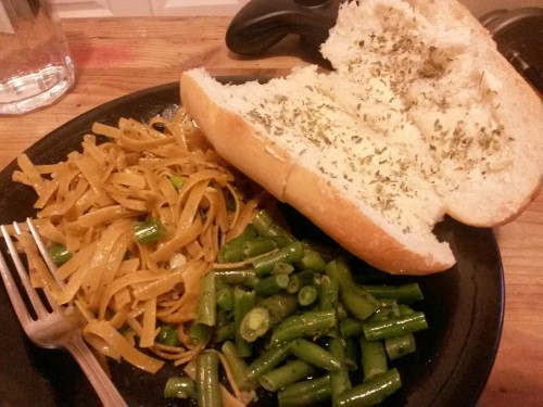 Fettuccine sautéed in olive oil w/ garlic, jalapeño, scallion, dill, &amp; sea sal