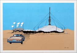 Archigram collage of a car in the desert
