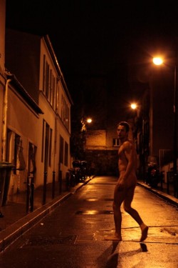 Nude men on the street