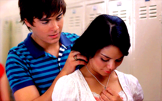 Image tagged in hsm,'t' necklace,troy and gabriella,relationship goals -  Imgflip