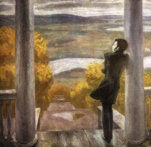 Autumn Rains    -   Popkov Viktor Efimovich (Russian painter 1932-1974)  