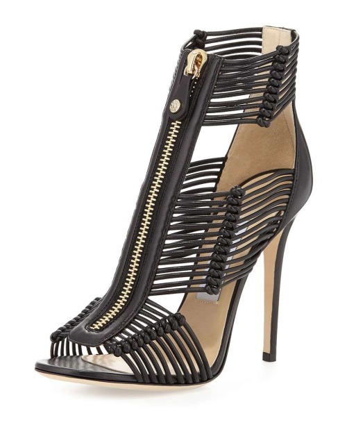 High Heels Blog all-black-all-the-time: Katie Strappy Zip-Front Sandal, Black via Tumblr