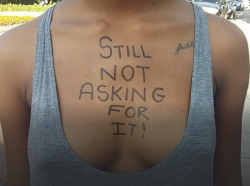 micdotcom:  College women go topless to protest rape cultureMany say there’s a rampant rape problem at Rhodes University in Grahamstown, South Africa. But officials have failed to address it.So women came together to make them pay attention — by