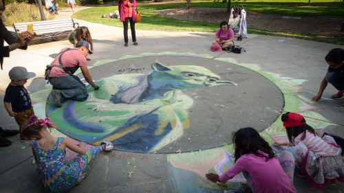 Yoda Mandala , 12′ x 12′ Chalk Mural, Mountain View Public Library 2016
Another chalk mural created by Mike Borja for the Mountain View Public Library. This was for the library’s Sci-Fi month! The mural was also dedicated to Borja’s Dad, Rene Borja....