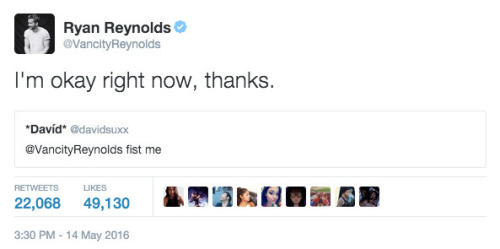 buzzfeeduk:Ryan Reynolds’ Reponses To Fans’ Sexual Tweets Are Actually Hilarious