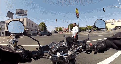 onlylolgifs:  Biker trolls kid