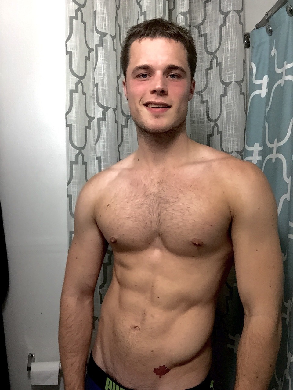 pleasetrysomethingelse:  Progress picture June 1st. Chest is looking bigger. Biceps