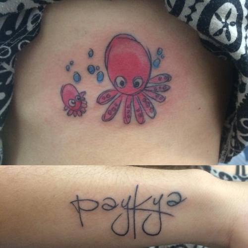 #Tattoo #tatuaje #ink #inkup #tatu #tattoos #tatuajes #inked #pulpo #letras #lettering #octopus #pink #rosa #blue #sketch #venezuela #lara #barquisimeto