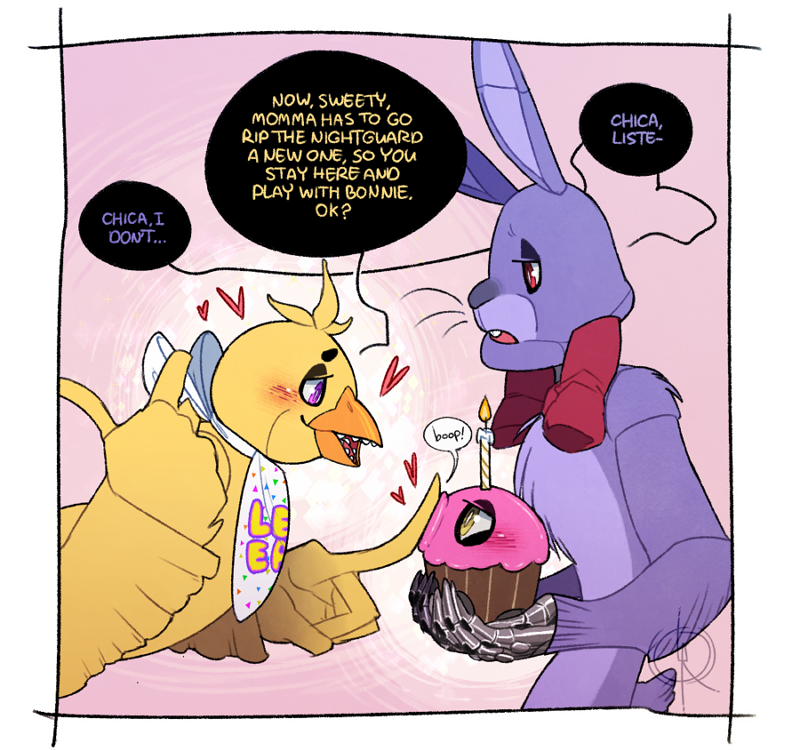 kawarayane:  leeffi:  I like to imagine that Chica makes the others babysit Cupcake