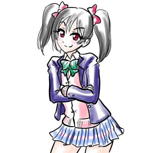 here’s a poorly drawn smug nicoI was gonna draw a well drawn smug nico but I realized you gott