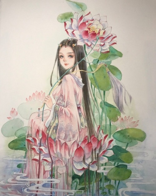 peonypavillion: lotus girl x details by: 大花Huamama