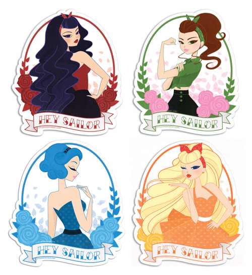 littlepaperforest:littlepaperforest:Sailor Senshi Pin-Up Stickers! I’ve added some Sailor