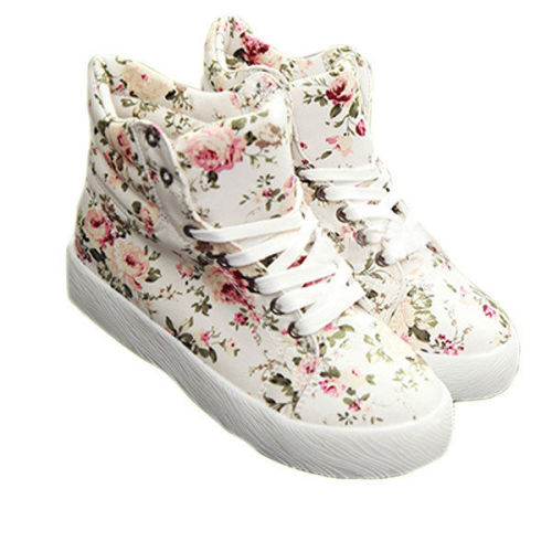 okaywowcool:floral high top sneakers - $17.99free shipping! 
