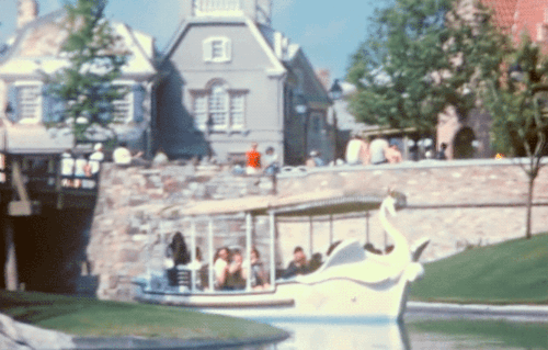 gameraboy:Take a ride on the Swan Boats at Disney World’s Magic Kingdom in 1975! Super8 video by Dav