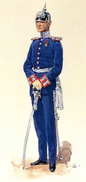 Lieutenant of the Bavarian Life Guard infantry regiment, 1890-1910, Germany, plate by Carl Becker