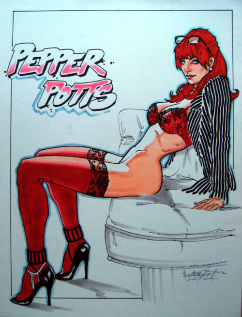 superheropinups:  Not Safe for Work Wednesday Pepper Potts - ArtChild 