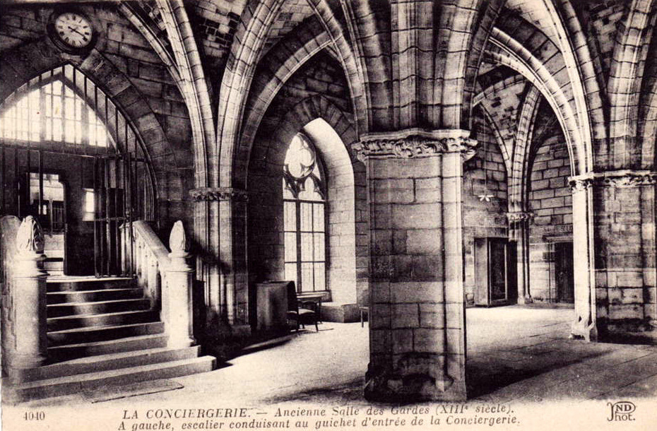 Inside the Salle des Gardes at the Conciergerie, Paris