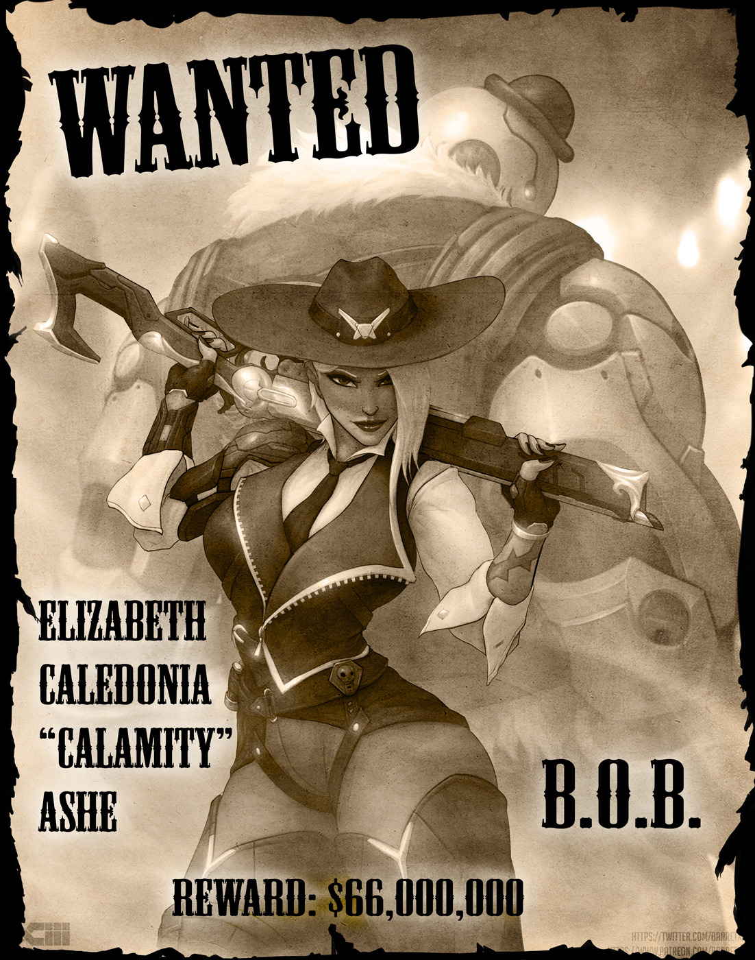 barretxiii: New pinup! (And probably the last on this site!) Ashe from Overwatch