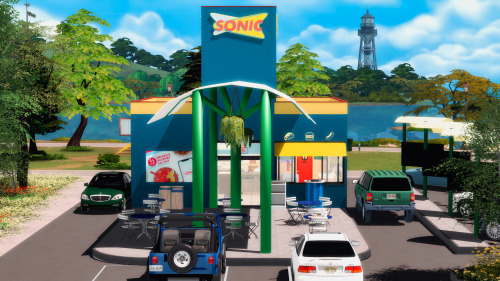 beansbuilds: Sonic Restaurant A Sonic Drive-In Restaurant! Functional with Dine Out built on a 30x20