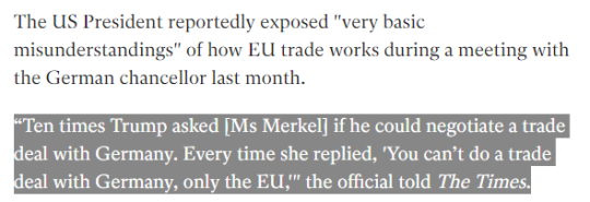 hyper-red:  wilwheaton:   iandsharman:  scottandhiskind:  langernameohnebedeutung:  mont-parnasses: According to the Spiegel, Donald Trump and his associates didn’t know that EU countries solely conclude trade agreements together   If only someone had