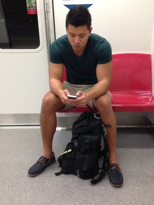 merlionboys:  Remember my earlier entry on the hunky train eye candy here? And so I’ve been told that we’ve caught a good one. This boy had already been featured on tumblr for quite some time! Dream come true to see your hunky eye candy topless isn’t