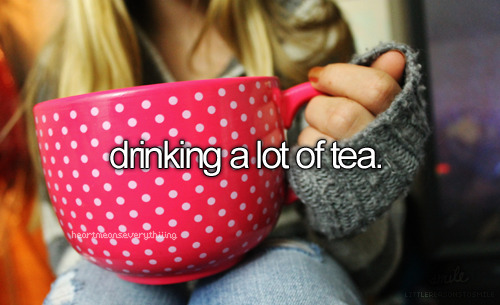 I am getting hooked on drinking hot tea. Two spoons of sugar, two teabags of either