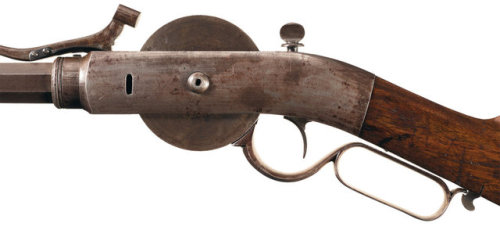 First Model P.W. Porter percussion turret rifle, United States, mid 19th century.from Rock Island Au