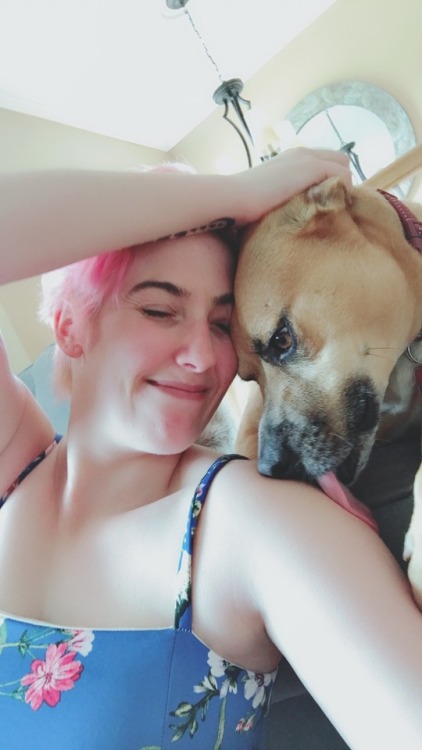 I saw Rosie today. It was a morning full of bitey kisses.  Her signature move is “lick, lick, CHOMP”