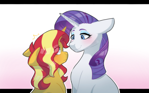 sunsarity-artofdrama: “Wha-what you looking at?”Sunset has a thing for a tall mares which she’s very