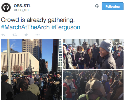 socialjusticekoolaid:   HAPPENING NOW (12/31/14): Ferguson St Louis protesters are demonstrating out front and occupying inside of St Louis Metropolitan PD HQ. Arrests have been made and pepper spray has been used. We’re closing out 2014 strong and