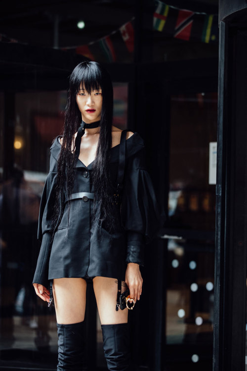 Black-is-no-colour — Street Style; Sora Choi during Milan Fashion Week