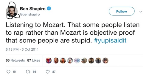kaijuno:Ben Shapiro is a stupid twerp* who’s wrong about everything but superficially
