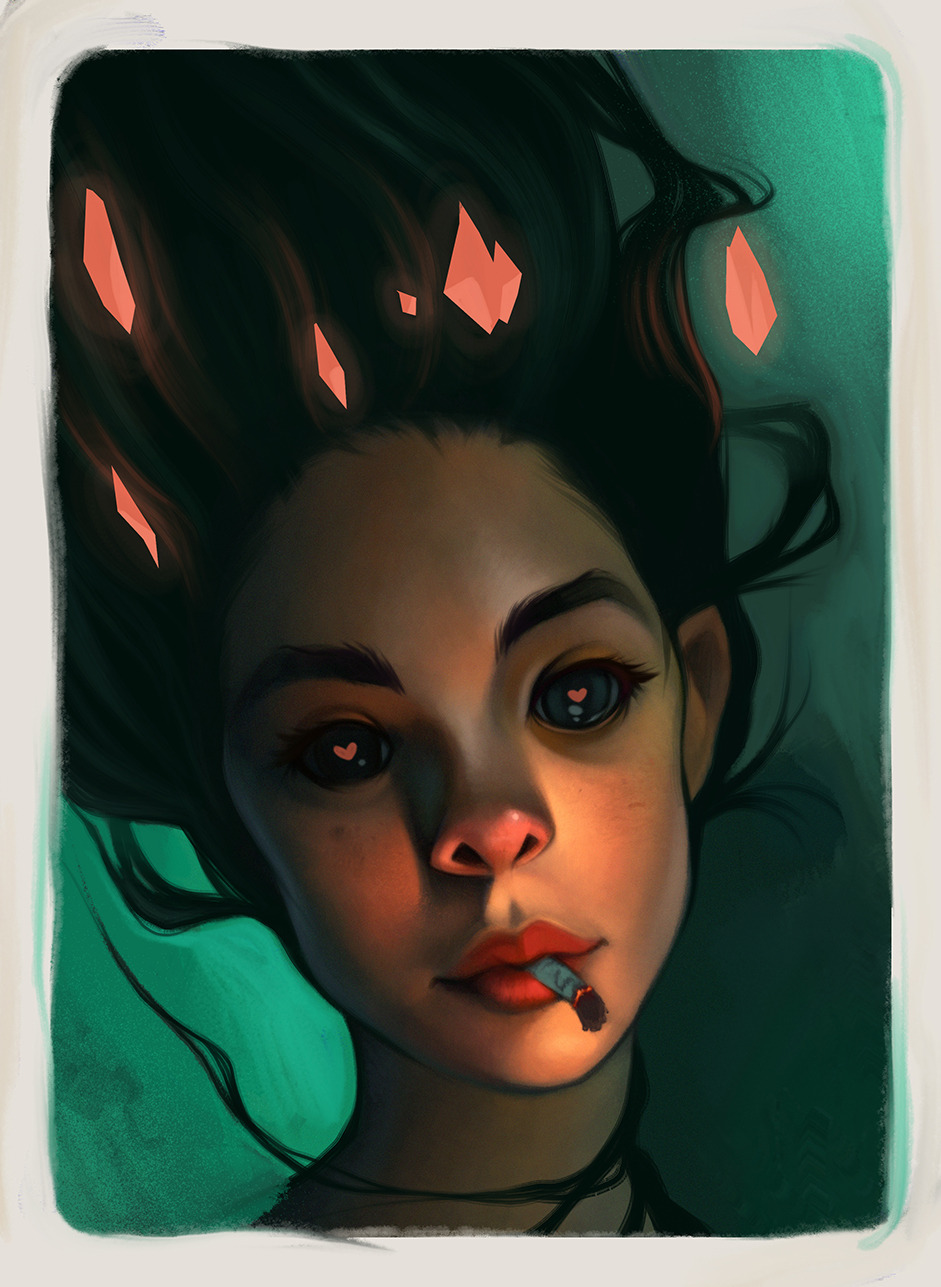 emilyjulstrom:  A study that I took too far again. Working green into the skin can