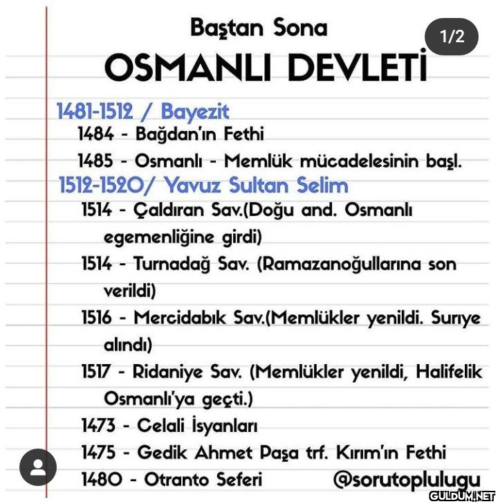 ☑️ Baştan Sona Osmanlı...