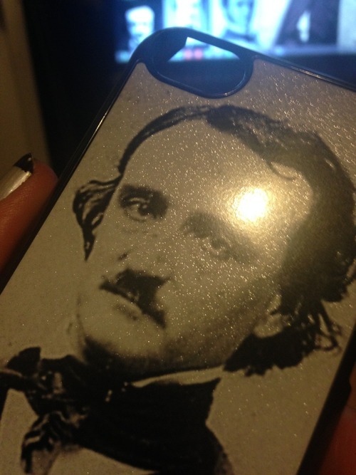 masteredgarallanpoe:  Most of you know about the Edgar Allan Poe phone case I got today. I opened the package and put it on and thought, yes, this is quite lovely.  When I tilted it, I noticed… IT’S  COATED  IN GLITTER  FABULOUS FOREVERMORE. 