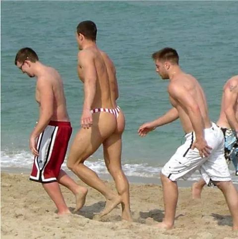 Thong at the beach