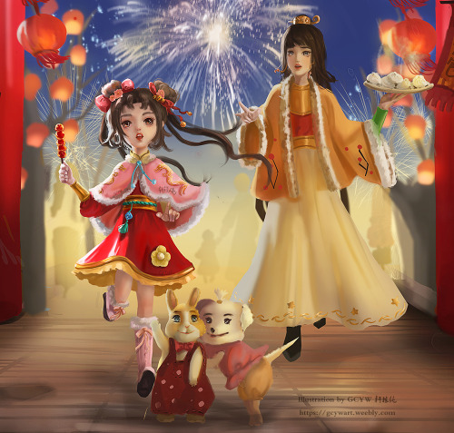 Happy Lunar New Year. “Wait your buns! Do not run, slow down.”“Oh, there is my rab