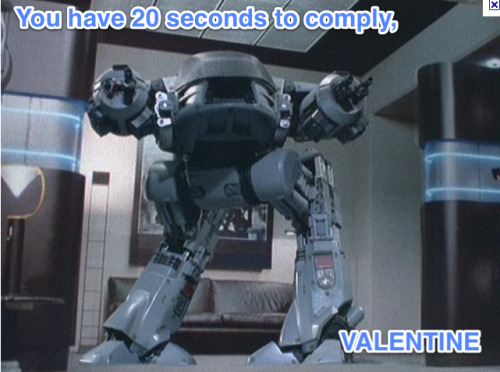 dresdencodak: I made some Robocop Valentines for you.