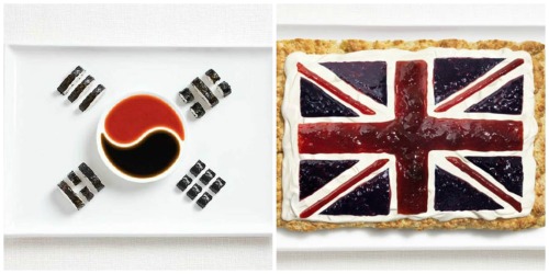 pbsparents:  Fun Food Flags! Can you guess which countries are represented? Hint: The food used to make the flag is usually associated with that country… Source (and answers!) here: http://bit.ly/n2Uxn8