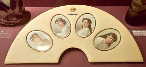 sierrahiker8:Beautiful miniatures of the four daughters of Tsar Nicholas II. Set in an ivory frame. 