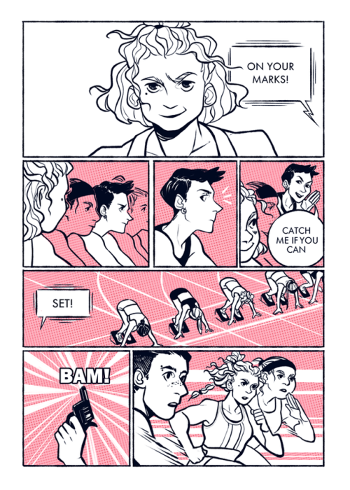 my comic for Game On! A WLW Sports Anthology  ‍♀️⏱️